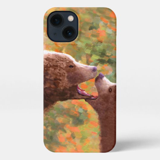 Grizzly Beer mam en snijkunst in wilde dieren iPhone Hoesje (Achterkant)