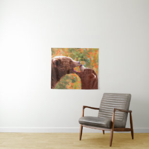 Grizzly Beer mam en snijkunst in wilde dieren Wandkleed