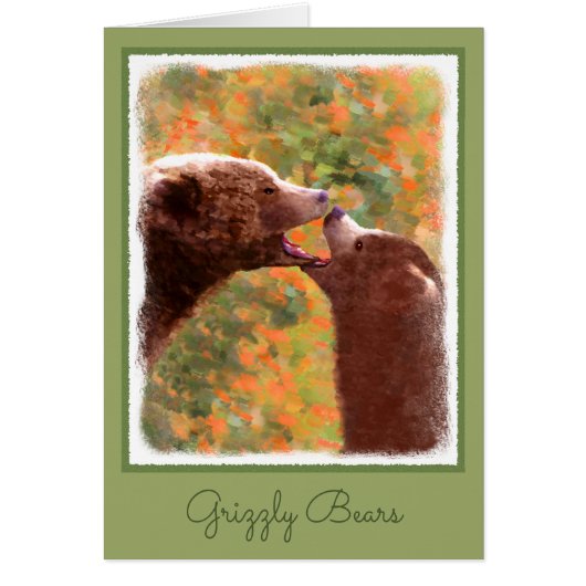 Grizzly Beer mam en snijkunst - Wildlife Art (Voorkant)