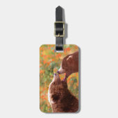 Grizzly Beer mam en snijkunst - Wildlife Art Bagagelabel (Voorkant verticaal)