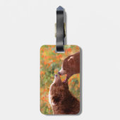 Grizzly Beer mam en snijkunst - Wildlife Art Bagagelabel (Achterkant verticaal)