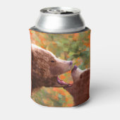 Grizzly Beer mam en snijkunst - Wildlife Art Blikjeskoeler (Blikje Achterkant)