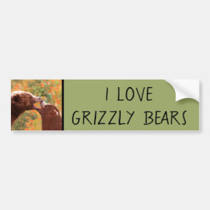Grizzly Beer mam en snijkunst - Wildlife Art Bumpersticker
