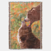 Grizzly Beer mam en snijkunst - Wildlife Art Deken (Voorkant Verticaal)