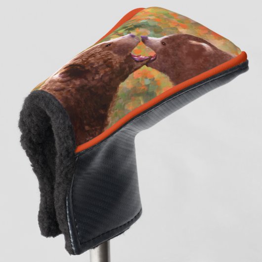 Grizzly Beer mam en snijkunst - Wildlife Art Golfheadcover (3/4 voorkant)