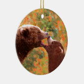 Grizzly Beer mam en snijkunst - Wildlife Art Keramisch Ornament (Rechts)
