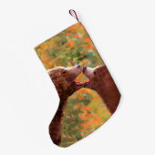 Grizzly Beer mam en snijkunst - Wildlife Art Kleine Kerstsok (Achterkant (Hangend))