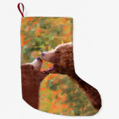 Grizzly Beer mam en snijkunst - Wildlife Art Kleine Kerstsok (Voorkant)