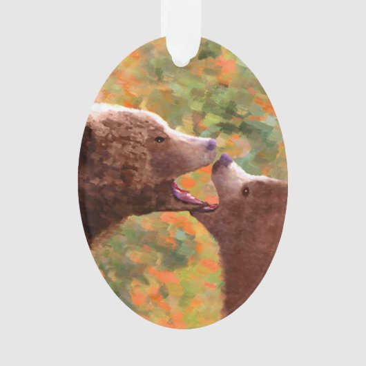 Grizzly Beer mam en snijkunst - Wildlife Art Ornament (voorkant)