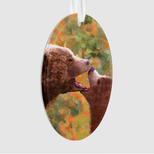 Grizzly Beer mam en snijkunst - Wildlife Art Ornament (voorkant)