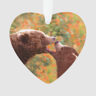Grizzly Beer mam en snijkunst - Wildlife Art Ornament