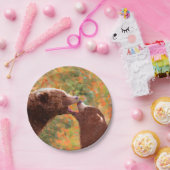 Grizzly Beer mam en snijkunst - Wildlife Art Papieren Bordje (Feest)