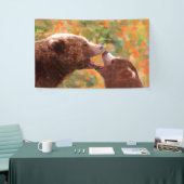 Grizzly Beer mam en snijkunst - Wildlife Art Spandoek (Beurs)
