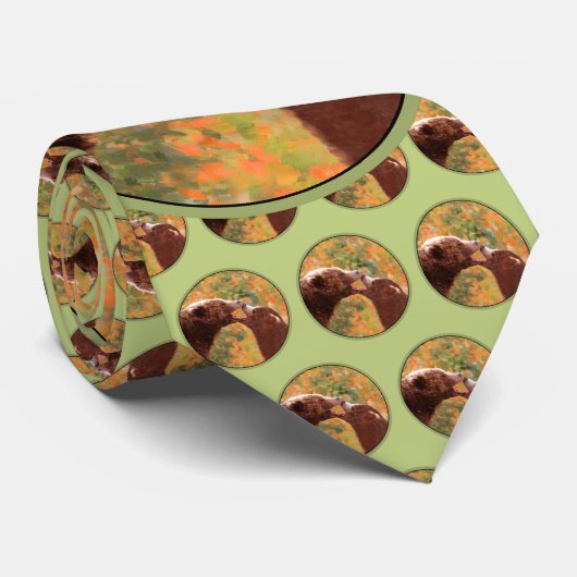 Grizzly Beer mam en snijkunst - Wildlife Art Stropdas (Opgerold)