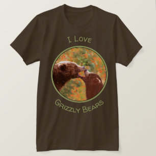 Grizzly Beer mam en snijkunst - Wildlife Art T-shirt