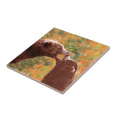 Grizzly Beer mam en snijkunst - Wildlife Art Tegeltje (Zijkant)