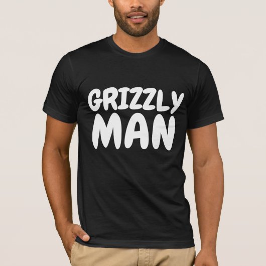 GRIZZLY (BEER) MAN MANNEN T-SHIRTS (Voorkant)
