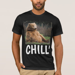 GRIZZLY BEER MANNEN FUNNY 'CHILL' T SHIRTS