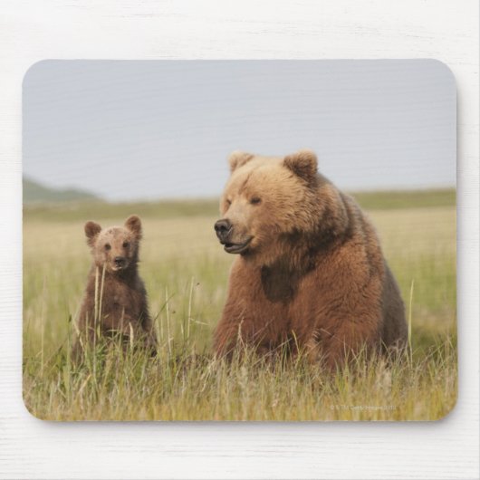 Grizzly Beer met Cub Muismat (Voorkant)
