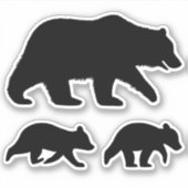 Grizzly Beer met Cubaanse Silhouettes Vinyl Sticke Sticker (Voorkant)