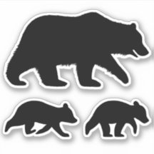 Grizzly Beer met Cubaanse Silhouettes Vinyl Sticke