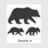 Grizzly Beer met Cubaanse Silhouettes Vinyl Sticke Sticker (Vel)