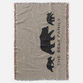 Grizzly Beer met Cubs Silhouettes Aangepaste tekst Deken (Voorkant Verticaal)