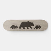 Grizzly Beer met Cubs Silhouettes Skateboard (Horizontaal)