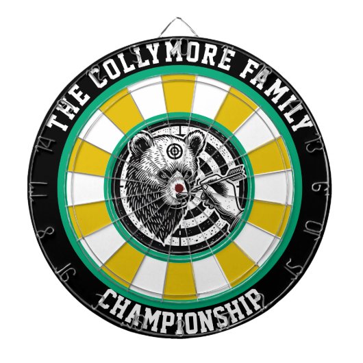 Grizzly Beer met Forest Bullseye Dartbord (Voorkant)