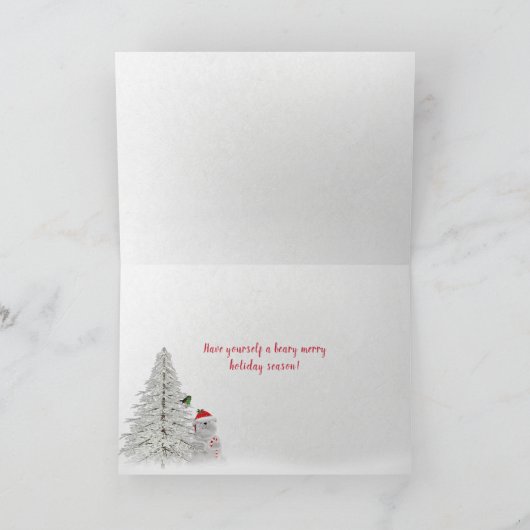 Grizzly Beer met kerstPet Feestdagen Kaart (Binnen)