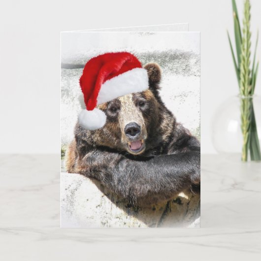 Grizzly Beer met kerstPet Feestdagen Kaart (Voorkant)
