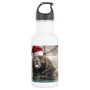 Grizzly Beer met Santa Hat Waterfles