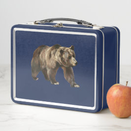Grizzly Beer Metal Lunchbox