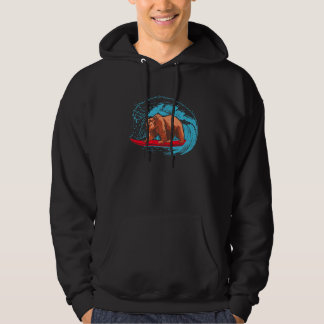 Grizzly Beer Ocean Wave Surfboard Hoodie