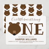 Grizzly Beer One Animal 1st Birthday Kaart (Voorkant / Achterkant)