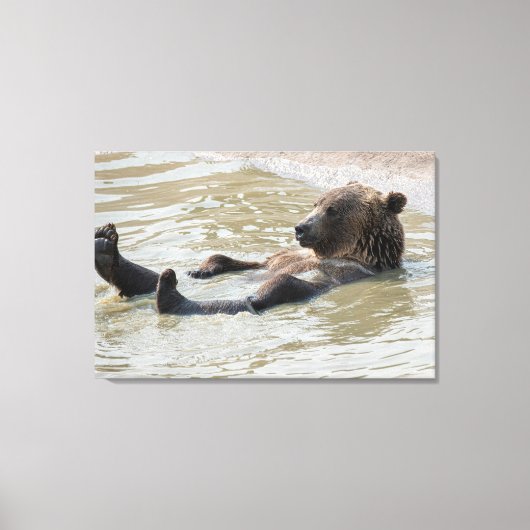 GRIZZLY BEER ONTSPANNENDE VERPAKTE CANVAS PRINT (Voorkant)