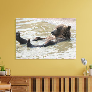 GRIZZLY BEER ONTSPANNENDE VERPAKTE CANVAS PRINT