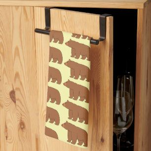 Grizzly Beer Ontwerp Elke Kleur Achtergrond Theedoek