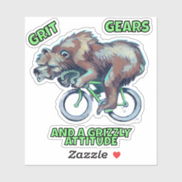 Grizzly Beer op de fiets Sticker