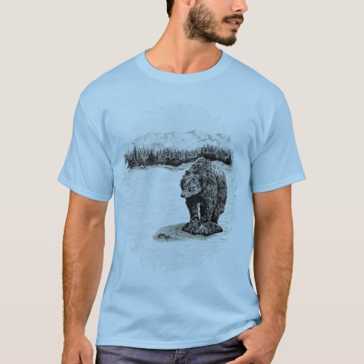 Grizzly Beer op rock T-Shirt (Voorkant)