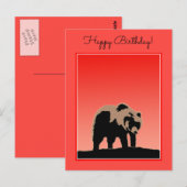 Grizzly Beer op zonsondergang - Originele Wildlife Briefkaart (Voorkant / Achterkant)