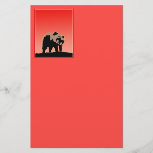 Grizzly Beer op zonsondergang - Originele Wildlife Briefpapier (Voorkant)