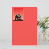 Grizzly Beer op zonsondergang - Originele Wildlife Briefpapier (Staand voorkant)