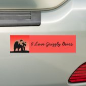 Grizzly Beer op zonsondergang - Originele Wildlife Bumpersticker (Op auto)