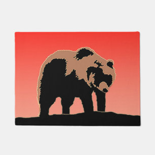 Grizzly Beer op zonsondergang - Originele Wildlife Deurmat