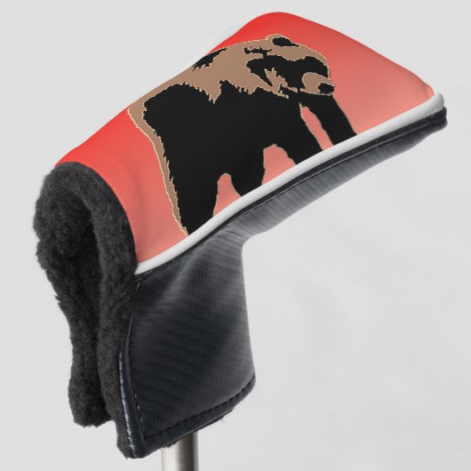 Grizzly Beer op zonsondergang - Originele Wildlife Golfheadcover (3/4 voorkant)