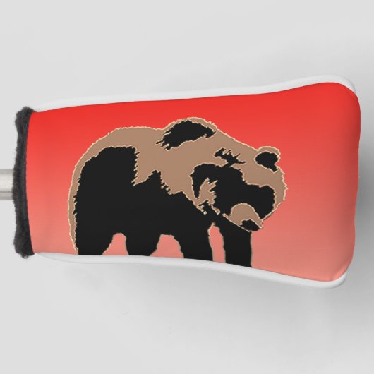 Grizzly Beer op zonsondergang - Originele Wildlife Golfheadcover (Voorkant)