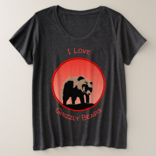 Grizzly Beer op zonsondergang - Originele Wildlife Grote Maat T-shirt