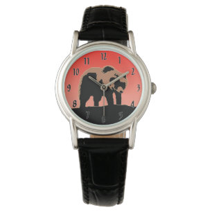 Grizzly Beer op zonsondergang - Originele Wildlife Horloge