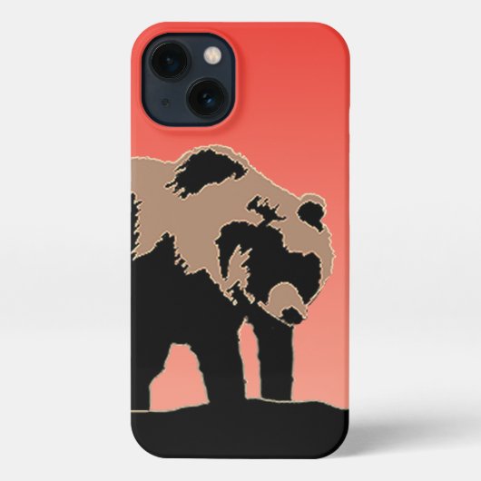 Grizzly Beer op zonsondergang - Originele Wildlife iPhone Hoesje (Achterkant)
